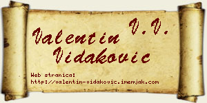 Valentin Vidaković vizit kartica